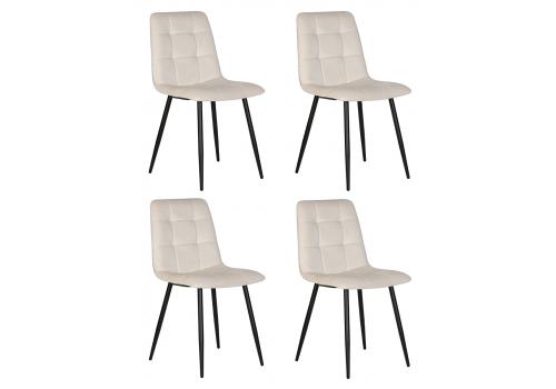  Набор 4 шт Стул обеденный DOBRIN CHILLY, Кремовый Holland 05, основание черное, фото 1 