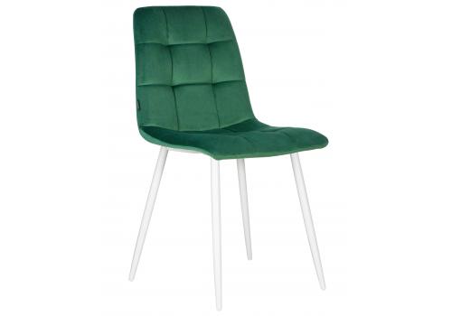  Стул обеденный DOBRIN CHILLY, Темно-зеленый Holland 30, основание белое, фото 1 