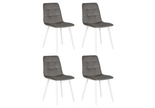  Набор 4 шт Стул обеденный DOBRIN CHILLY, Темно-серый Holland 18, основание белое, фото 1 