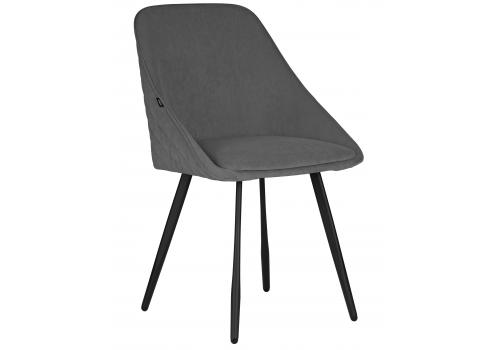  Стул обеденный DOBRIN STELLA, ЭМАЛЬ ЧЕРНЫЙ МУАР велюр Catania Stone, фото 1 
