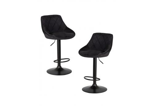  Набор 2 шт Стул барный DOBRIN LOGAN BLACK, черный велюр (MJ9-101), фото 1 