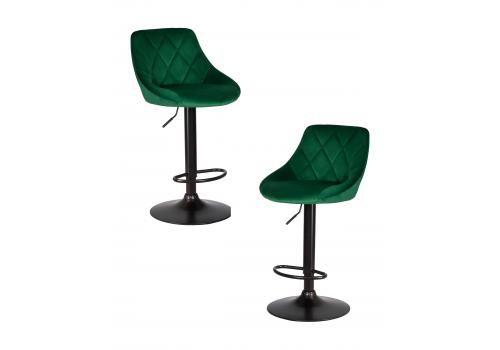  Набор 2 шт Стул барный DOBRIN LOGAN BLACK, зеленый велюр (MJ9-88), фото 1 