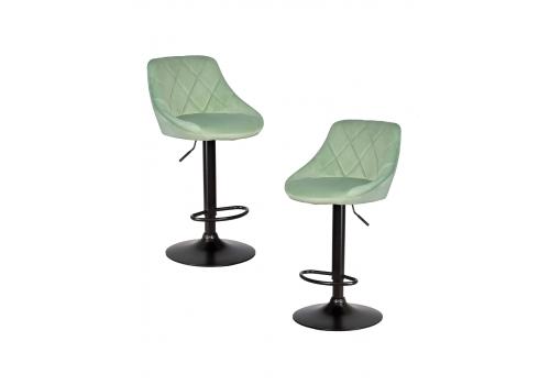  Набор 2 шт Стул барный DOBRIN LOGAN BLACK, мятный велюр (MJ9-87), фото 1 