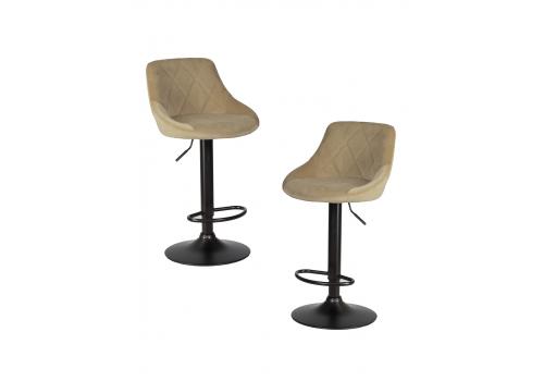  Набор 2 шт Стул барный DOBRIN LOGAN BLACK, мокко велюр (MJ9-9), фото 1 