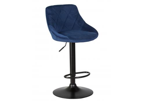  Стул барный DOBRIN LOGAN BLACK, синий велюр (MJ9-117), фото 1 