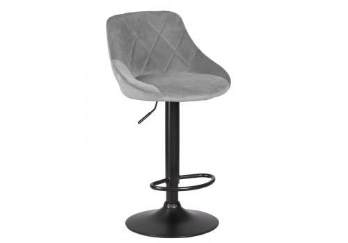  Стул барный DOBRIN LOGAN BLACK, серый велюр (MJ9-75), фото 1 