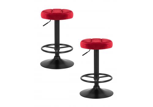  Набор 2 шт Табурет барный DOBRIN BRUNO BLACK, бордо велюр (MJ9-43), фото 1 
