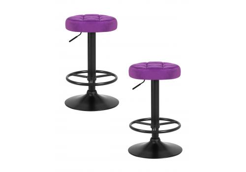  Набор 2 шт Табурет барный DOBRIN BRUNO BLACK, фиолет велюр (MJ9-58), фото 1 