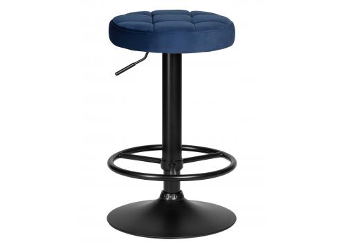 Табурет барный DOBRIN BRUNO BLACK, синий велюр (MJ9-117), фото 1 