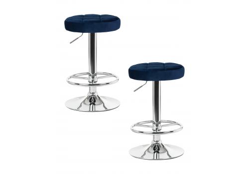  Набор 2 шт Табурет барный DOBRIN BRUNO, синий велюр (MJ9-117), фото 1 