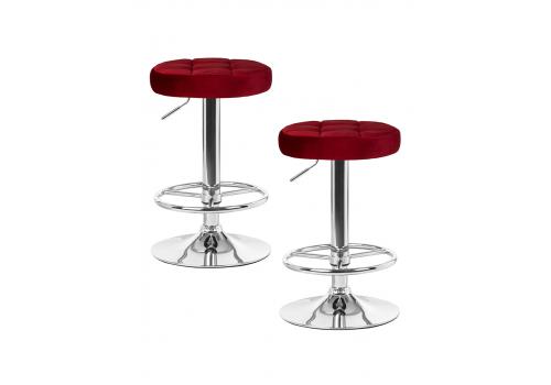  Набор 2 шт Табурет барный DOBRIN BRUNO, бордовый велюр (MJ9-43), фото 1 