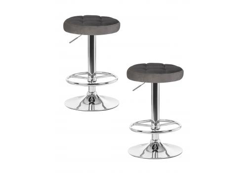  Набор 2 шт Табурет барный DOBRIN BRUNO, серый велюр (MJ9-75), фото 1 