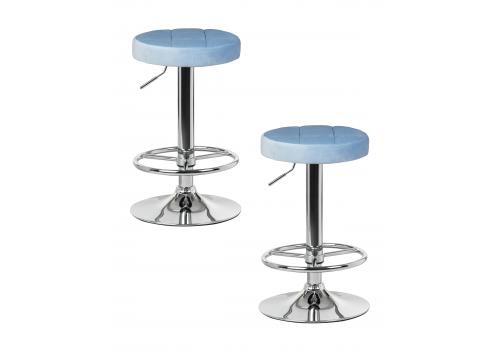  Набор 2 шт Табурет барный DOBRIN BRUNO, пудрово-голубой велюр (MJ9-74), фото 1 