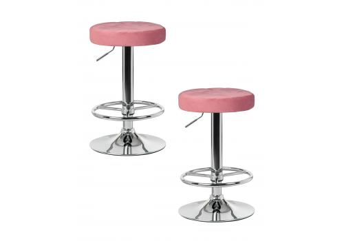  Набор 2 шт Табурет барный DOBRIN BRUNO, пудрово-розовый велюр (MJ9-32), фото 1 