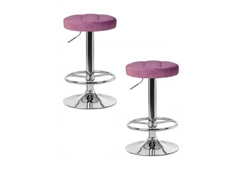  Набор 2 шт Табурет барный DOBRIN BRUNO, пудрово-сиреневый велюр (MJ9-52), фото 1 