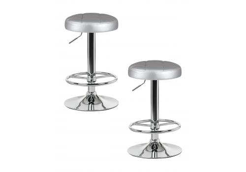  Набор 2 шт Табурет барный DOBRIN BRUNO, серебряный, фото 1 