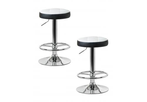  Набор 2 шт Табурет барный DOBRIN BRUNO, бело-чёрный, фото 1 