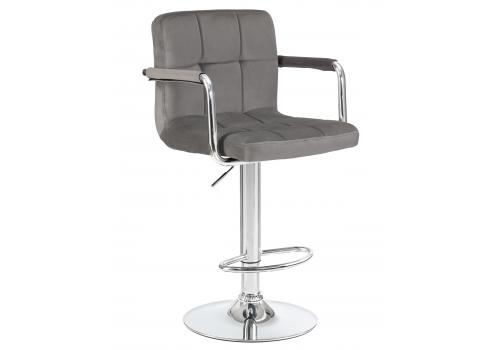  Стул барный DOBRIN KRUGER ARM, серый велюр (MJ9-75), фото 1 