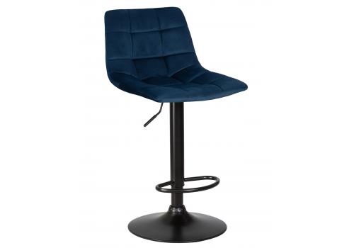  Стул барный DOBRIN TAILOR BLACK, синий велюр (MJ9-117), фото 1 