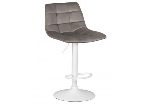  Стул барный DOBRIN TAILOR WHITE, серый велюр (MJ9-75), фото 1 