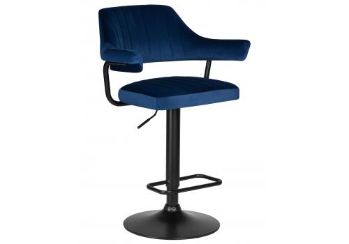  Стул барный DOBRIN CHARLY BLACK, синий велюр (MJ9-117), фото 1 
