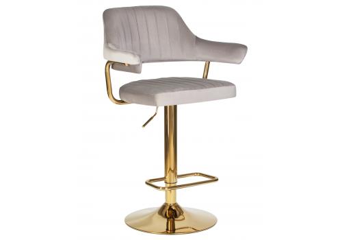  Стул барный DOBRIN CHARLY GOLD, серый велюр (MJ9-75), фото 1 