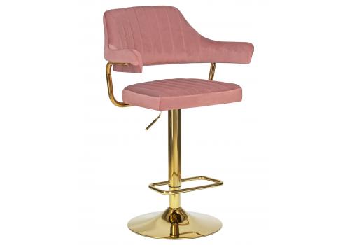  Стул барный DOBRIN CHARLY GOLD, розовый велюр (MJ9-32), фото 1 
