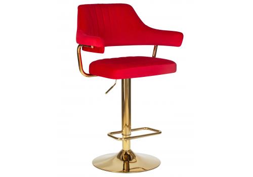  Стул барный DOBRIN CHARLY GOLD, красный велюр (MJ9-45), фото 1 