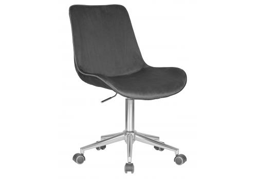  Кресло офисное DOBRIN DORA, серый велюр (1922-19), хромированная сталь, фото 1 