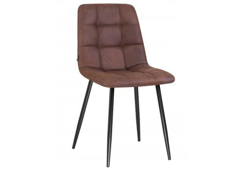  Стул обеденный DOBRIN ALEX, черные матовые ножки, коричневая микрофибра (PK-03), фото 1 