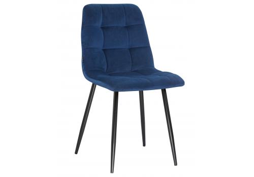  Стул обеденный DOBRIN ALEX, черные матовые ножки, темно-синий велюр (V108-67), фото 1 