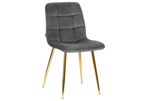  Стул обеденный DOBRIN ALEX, золотые ножки, темно-серый велюр (V108-91), фото 1 