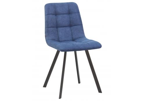  Стул обеденный DOBRIN ALEX SQUARE, черные матовые ножки, синяя ткань (UF860-14B), фото 1 