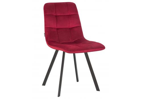 Стул обеденный DOBRIN ALEX SQUARE, черные матовые ножки, бордовый велюр (V108-85), фото 1 