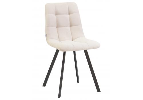  Стул обеденный DOBRIN ALEX SQUARE, черные матовые ножки, кремовая ткань (UF860-01B), фото 1 