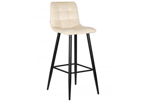  Стул барный DOBRIN NICOLE, черные матовые ножки, кремовый велюр (108-113), фото 1 