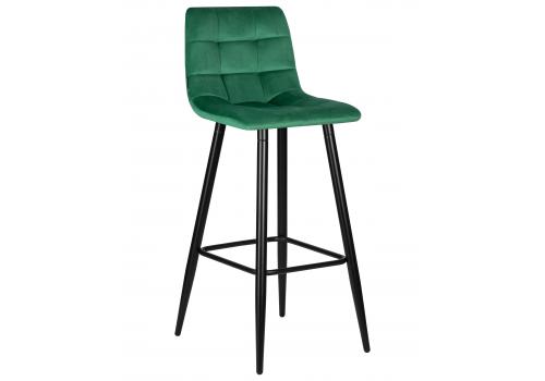  Стул барный DOBRIN NICOLE, черные матовые ножки, зелёный велюр (108-64), фото 1 