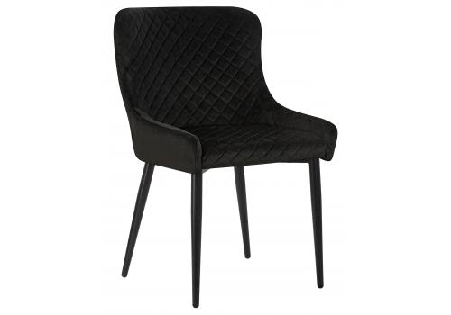  Стул обеденный DOBRIN RICHARD, черные матовые ножки, черный велюр (V108-77), фото 1 