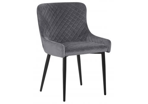  Стул обеденный DOBRIN RICHARD, черные матовые ножки, темно-серый велюр (V108-91), фото 1 
