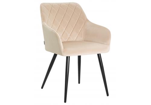  Стул обеденный DOBRIN ROBERT, черные матовые ножки, велюр V108-98 Бежевый, фото 1 