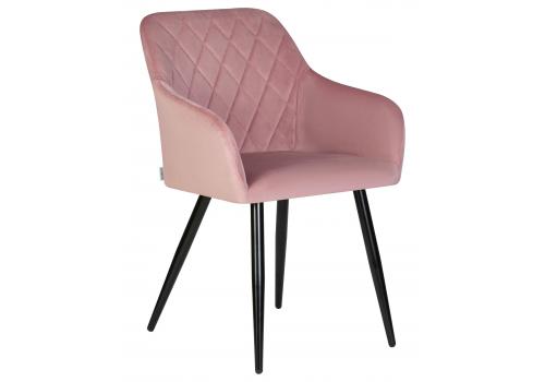  Стул обеденный DOBRIN ROBERT, черные матовые ножки, велюр V108-15 Розовый, фото 1 