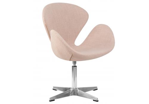  Кресло дизайнерское DOBRIN SWAN, бежевая ткань IF1, алюминиевое основание, фото 1 