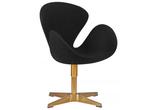  Кресло дизайнерское DOBRIN SWAN, черная ткань AF9, золотое основание, фото 1 