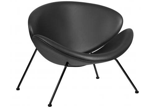  Кресло дизайнерское DOBRIN EMILY, черный винил YP16, черное основания, фото 1 