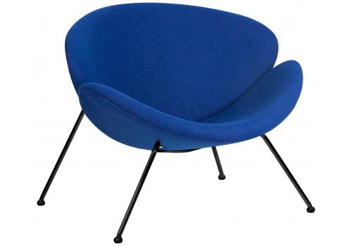  Кресло дизайнерское DOBRIN EMILY, синяя ткань AF6, черное основание, фото 1 