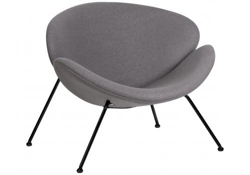  Кресло дизайнерское DOBRIN EMILY, серая ткань AF7, черное основание, фото 1 