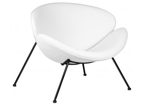  Кресло дизайнерское DOBRIN EMILY, белый винил YP17, черное основание, фото 1 