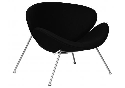  Кресло дизайнерское DOBRIN EMILY, черный ткань AF9, хромированная сталь, фото 1 