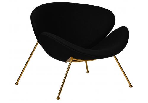  Кресло дизайнерское DOBRIN EMILY, черный ткань AF9, золотое основание, фото 1 