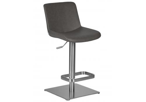  Стул барный DOBRIN ALDO, серый PU YP4, основание из нержавеющей стали, фото 1 